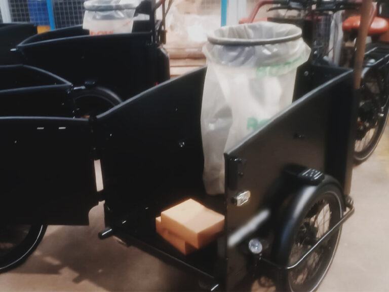 cargo bike used in city cleaning