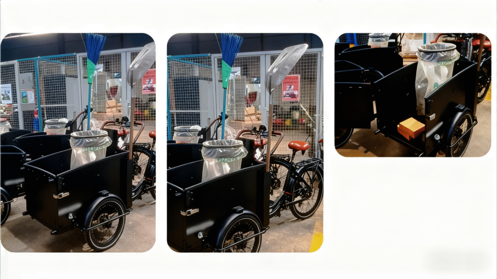 Cargobike used in city cleaning