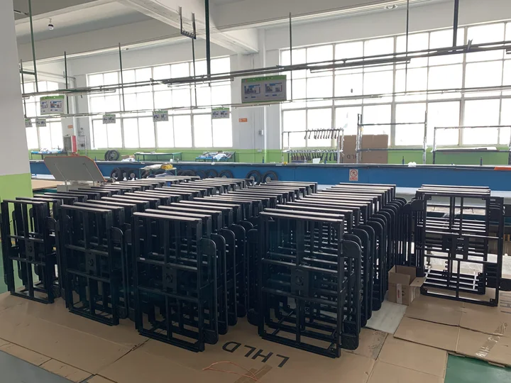 The frame of a cargo bike for placing wooden boxes