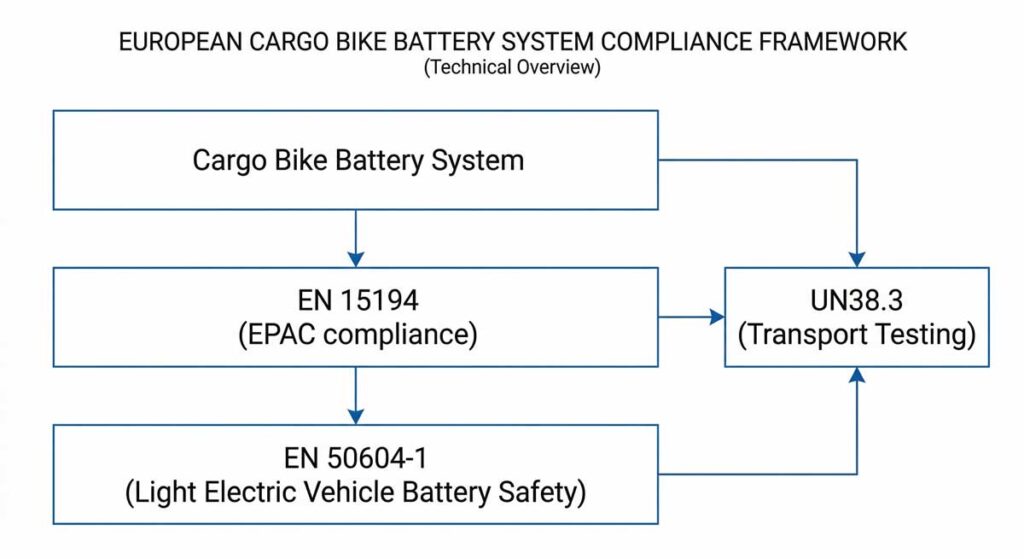 compliance diagram for cargo bike battery systems in Europe