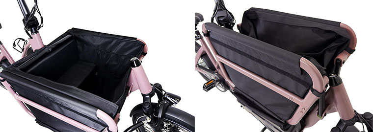 long john cargo bike with foldable cabin