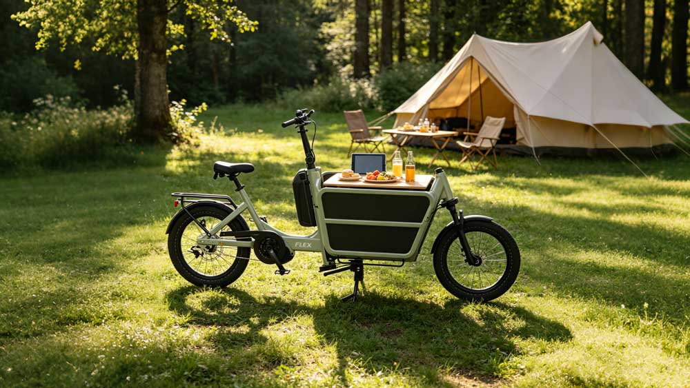 modular cargo bike um flex for camping