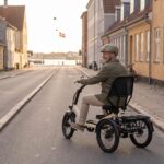electric trike for seniors in Denmark —semi recumbent e trike on a Copenhagen cycle track