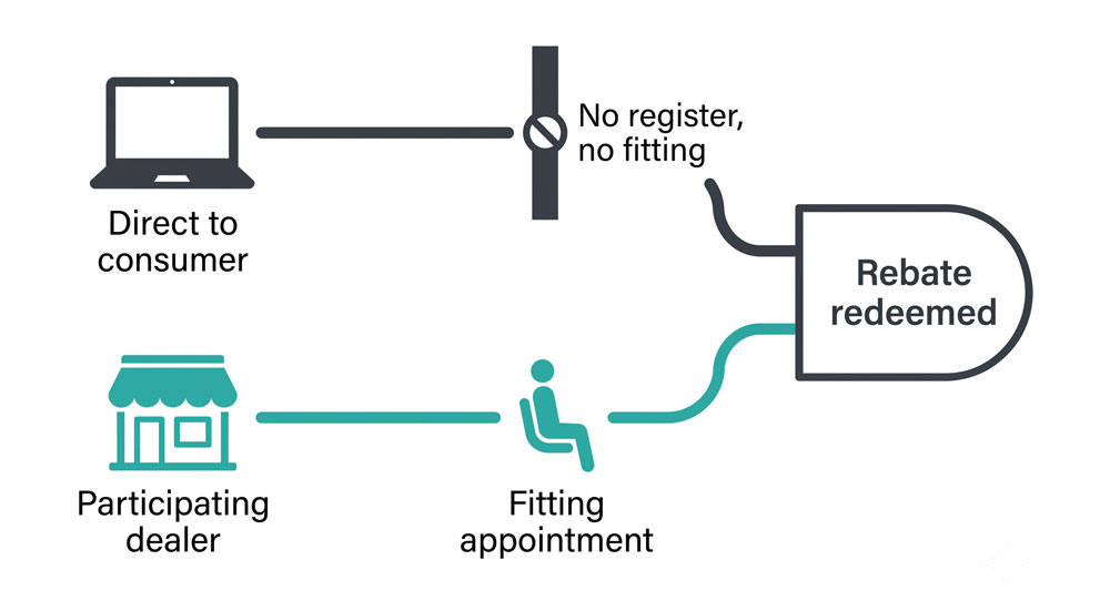 state e bike incentives for electric trikes — direct to consumer versus dealer channel eligibility
