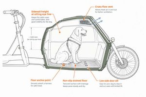 Cargo Bike Dog Cabin Specification Diagram